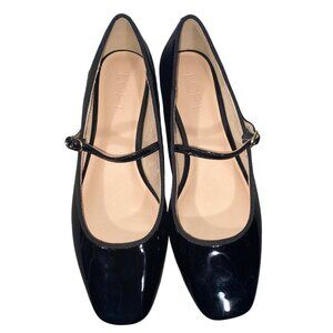 Loft Black faux Patent Leather Mary Jane Flats shoes Size 6.5 event party